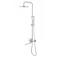 Ensemble de robinets de bain et de douche encastrés au mur, finition chromée moderne, en acier inoxydable, robinets chaud/froid, 2 fonctions, système de douche spa à effet pluie