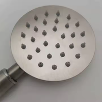 Robinet de douche mural moderne et simple en acier inoxydable 304, avec pommeau de douche massant à jet unique et finition brossée