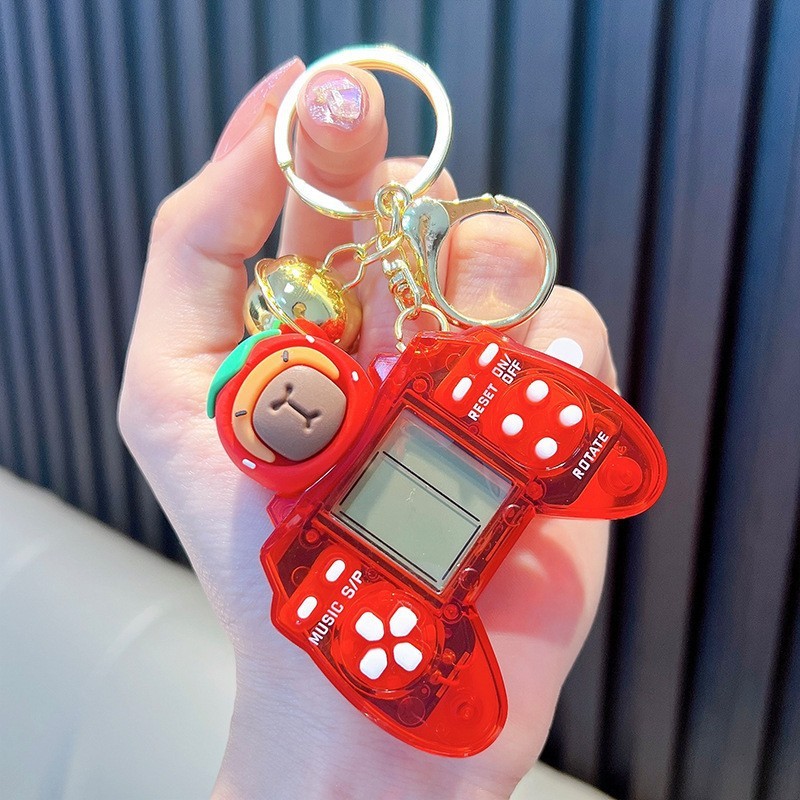 Consola de juegos Capybara con mango transparente-rojo