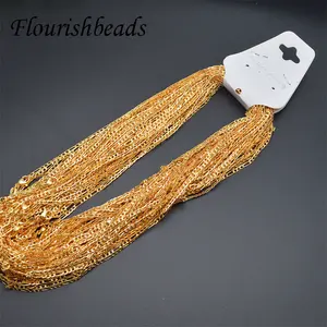 Hot Selling Various Colors 18K Gold Silver Rose Gold Plated Figaro Necklace Chains for Women Men DIY Jewelry Making Supplier