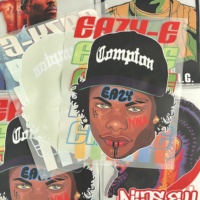 Transferts thermocollants personnalisés en vinyle pour logo de rappeur, impression couleur, résistants au lavage, prêts à poser sur T-shirts