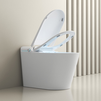 Toilette intelligente noire mate entièrement automatique avec nettoyage à rabat, chauffage et séchage Caractéristiques Réservoir d'eau intégré toilette monobloc