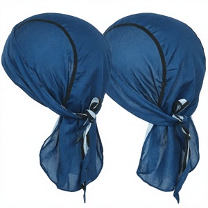 Durag en satin bleu pour femme, protection des cheveux à longue queue, turban en tissu lisse, tenue décontractée, ajustement réglable, pour le quotidien, les fêtes, printemps et été - Product Image 4