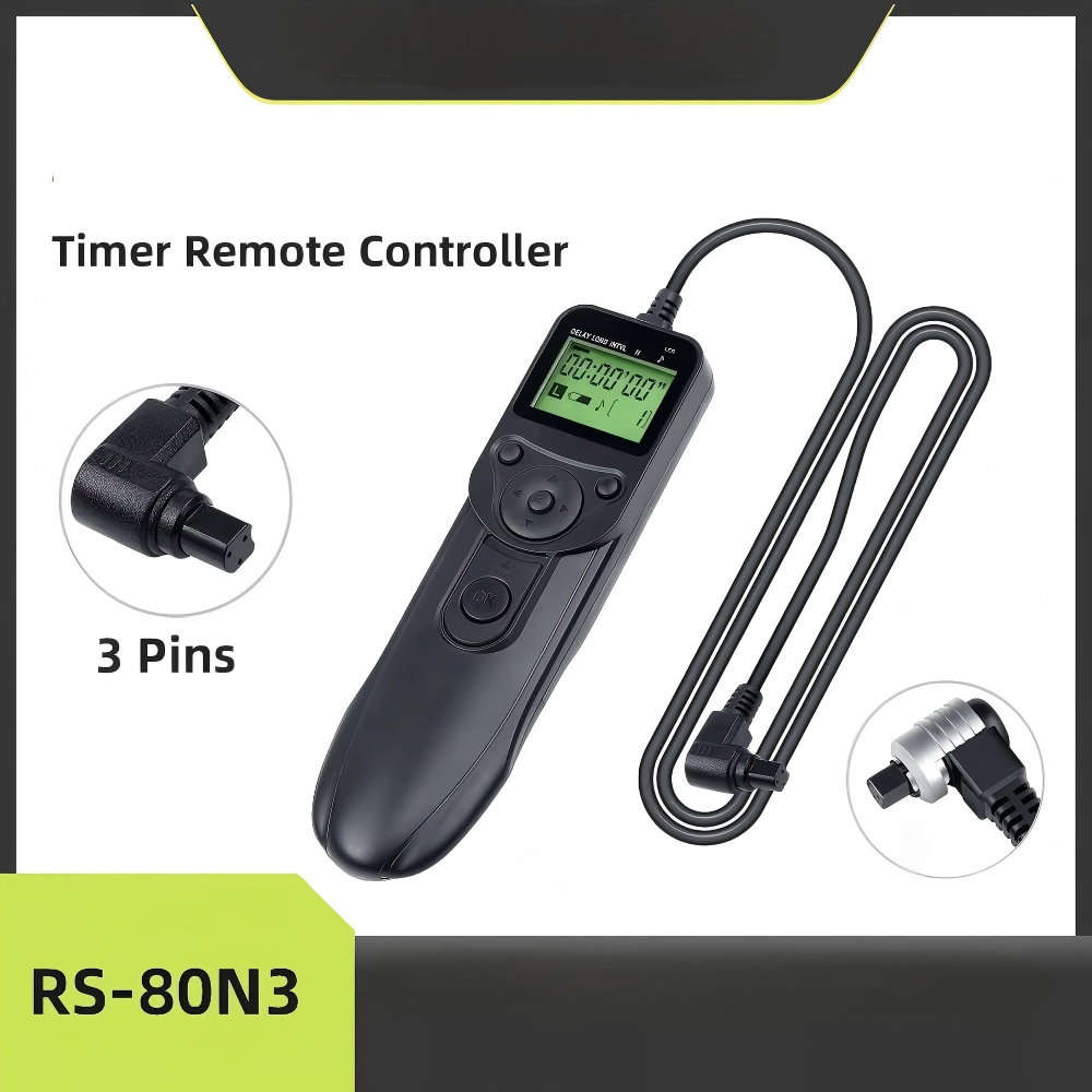 HONPNK RS-80N3 Timer DSLR Camera Shutter Remote Control Suitable for Canon, Sony, Samsung DSLR Camera