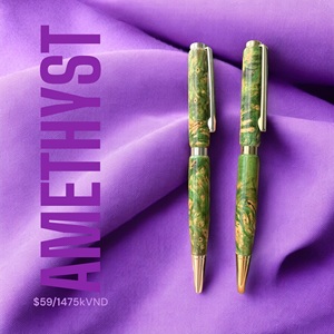 Stylos à bille faits à la main de qualité supérieure en gros HHPEN AMT-425 Design sportif élégant Personnalisé Bois du Vietnam Encre bleue noire rouge 0,7 mm - Product Image 1