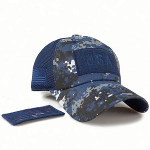Casquette de baseball camouflage drapeau américain de haute qualité en gros, personnalisable - Product Image 3