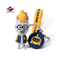 Longzhiyu, usine de fabrication sur mesure depuis 20 ans, porte-clés en PVC 3D en forme d'animal, porte-clés mignon en silicone, porte-clés en PVC souple 3D de dessin animé