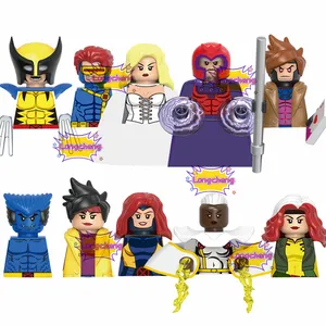 G0166 X-man 슈퍼 히어로 영화 사이클롭스 화이트 퀸 마그네틱 갬빗 빌딩 블록 미니 피규어 벽돌 컬렉션 아이 장난감 선물