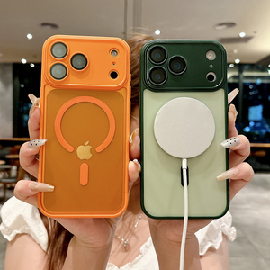 Coques de téléphone magnétiques en PC TPU avec protection d'objectif pour iPhone 17 Pro Max 16 15 Plus 16e S25 Edge, finition mate givrée effet peau - Product Image 6