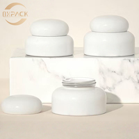 Pot en verre vide de nouvelle génération de 30 g avec bouchon à vis et joint à ressort pour produits de soin de la peau, flacon de crème pour le visage