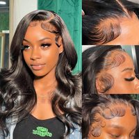 Perruque Lace Frontal Wig Hd Body Wave, perruques brésiliennes de cheveux humains