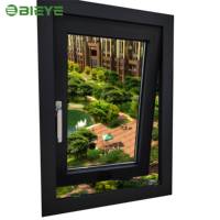 Ventana de baño estándar de estilo abierto oscilante Ventana de toldo de vidrio tintado Pantalla de acero inoxidable Aleación de aluminio Hoteles Oficinas