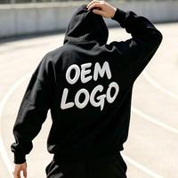 Hoodie Sweatshirt Unisex Warna Solid Oversized Loose Fit Kasual Serbaguna Couple custom print hoodie Dengan Flock Printing