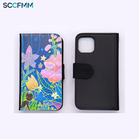 Étui de téléphone en cuir PU mini SCCFMM pour iPhone 13, coque de téléphone à sublimation avec emplacements pour cartes bancaires, étui de protection pour impression DIY
