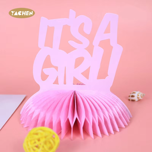 YACHEN azul rosa <span class=keywords><strong>es</strong></span> un niño/niña bebé género revelar panal Mesa centros de mesa decoraciones para decoración de fiesta de bienvenida de bebé - Product Image 4