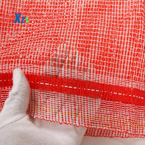 Sac en gaze Leno blanc, vert et rouge avec cordon - Product Image 6
