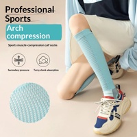 Chaussettes de compression en nylon tricoté Meikes pour le sport d'été, chaussettes longues élastiques pour la course et l'entraînement