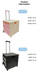 Nouvelle belle sacoche <span class=keywords><strong>de</strong></span> courses pliable à 2 roues pour le camping, marque OEM - Product Image 6