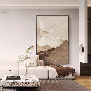Abstract Textured Wall Art Oil <b>Canvas</b> Painting Black <b>Frame</b> Rectangle Mountain Landscape Decor For Living Room Entryway - Product Image 2