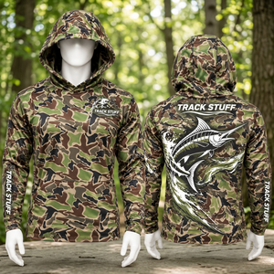 Custom Logo Camo Long Sleeve Fishing Hoodie Quick Dry UPF 50 Spandex Polyester Men's Fishing <b>Shirt</b> - Product Image 4