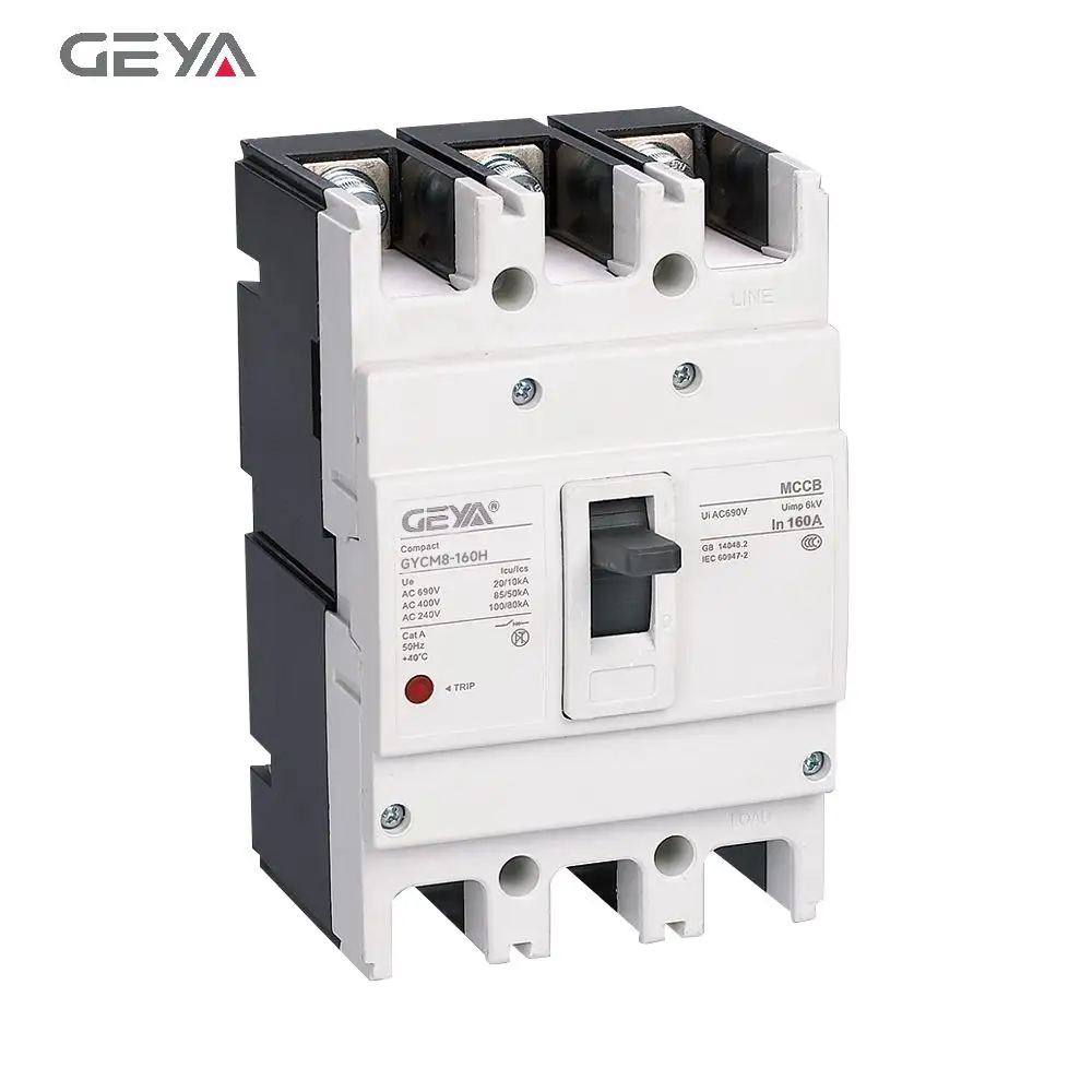 GEYA Safe MCCB 4P 125A-315A Protección del motor Bajo voltaje Eléctrico AC DC Caja moldeada Disyuntor Precio