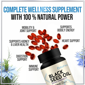 Bioflex Nhà Máy Trực Tiếp Halal Chứng Nhận Thêm Sức Mạnh Thực Phẩm Cấp 60 Softgels Hữu Cơ 1000Mg Đen Thì Là Hạt Giống Dầu Người Lớn - Product Image 3