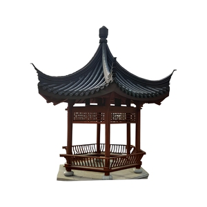 Chinesischer Stil Pergola Holz-Pavillon Chinesischer Pavillon mit Traditionellen Grauen Dachziegeln für den Außenbereich - Product Image 1