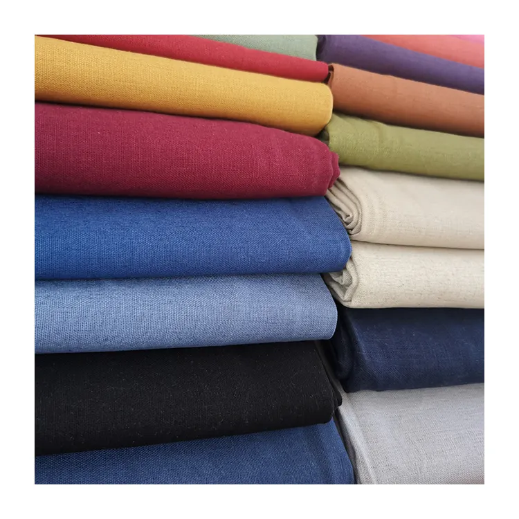 High grade soft linen cotton fabric for clothing manufacturers wholesale plain dyed cheap price cotton/linen fabric for shirt
