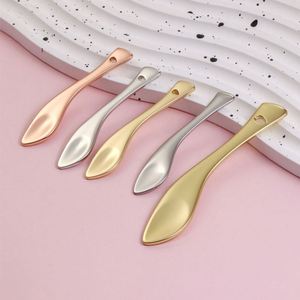 Mini cuillère et spatule cosmétiques en métal doré pour crème de nuit pour les yeux, outils de maquillage - Product Image 1