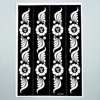 Meilleurs autocollants de tatouage temporaire simples, motifs uniques de henné Mehndi pour mariée, pour les mains et les pieds, pour l'art corporel et les pochoirs aérographe