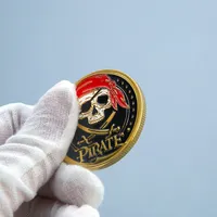 Fabrication de pièces souvenirs personnalisées estampillées en alliage de zinc métallique Plaqué or Pièce de défi commémorative Squelette