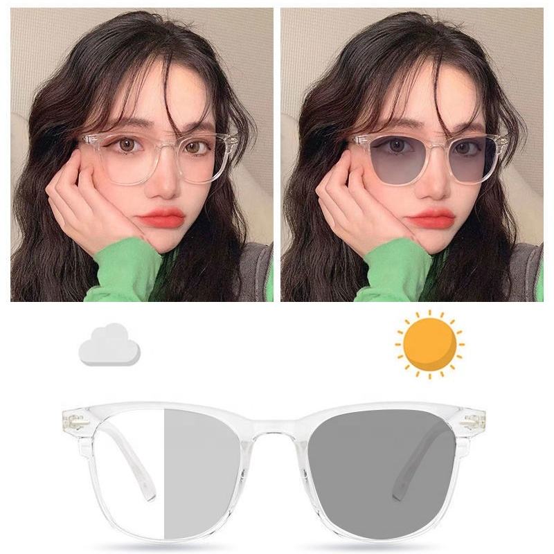 Photochromic Anti Blue Light Glasses Clear Frame Men's Women's
