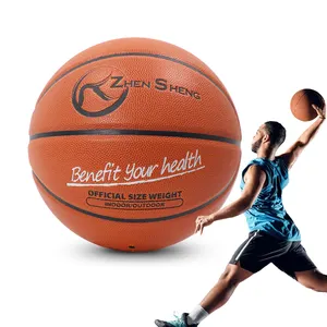 Zhensheng pemasok pabrik kualitas baik ukuran bola basket laminasi kustom 7 untuk latihan