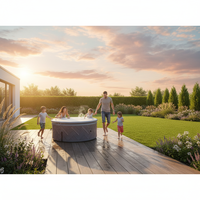 Piscine Spa Gonflable Chauffante à Bulles, Baignoire à Eau Chaude Portable pour la Maison et les Activités Extérieures