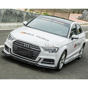 ลิ้นกันชนหน้ารถยนต์ สีดำเงา สำหรับตกแต่ง Audi A3 S3 ปี 2017-2020 อุปกรณ์ป้องกันกันชน อะไหล่ตกแต่งรถยนต์ - Product Image 4