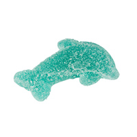 Bonbons gélifiés au goût de framboise bleue Dolphin Sour : Bonbons mous en forme d'animaux enrobés de sucre pour les fournisseurs en gros