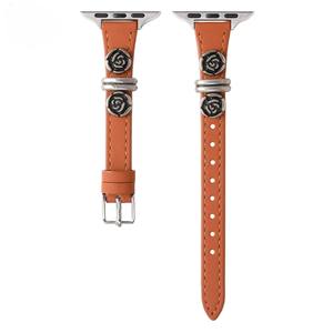 Bracelet Iwatch S10 pour femmes, adapté à <span class=keywords><strong>Applewatch</strong></span> Apple Watch 98 Generation 76SE5, bracelet en cuir camélia 38/40/41/42/44/45mm49mm - Product Image 4