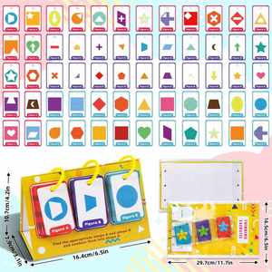 Material Escolar para el Hogar, Tarjetas de Memoria de Geometría Portátiles e Impermeables, Tarjetas Cognitivas de Formas para Niños Pequeños - Product Image 6