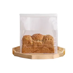 牛皮纸面包包装纸袋带塑料窗工厂制造商烘焙食品印刷白色凹版印刷一次性