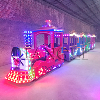 Train touristique sans rails pour parcs d'attractions et centres commerciaux, certifié CE, couleur personnalisable, utilisation extérieure/intérieure, marque QaingLI