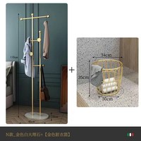 Porte-vêtements multi-niveaux en métal sur pied avec base en marbre, barre transversale asymétrique, support de suspension pour vêtements avec crochets ronds
