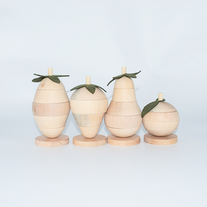 Juguetes <span class=keywords><strong>de</strong></span> madera para bebés Frutas Bloques <span class=keywords><strong>de</strong></span> madera en forma <span class=keywords><strong>de</strong></span> fresa Niños DIY Dibujo Bloques apilables <span class=keywords><strong>de</strong></span> madera natural - Product Image 4