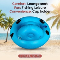 Bouée de rivière gonflable en PVC avec dossier, porte-gobelet et crochet de pêche pour adultes - Flottant pour piscine, impression personnalisée