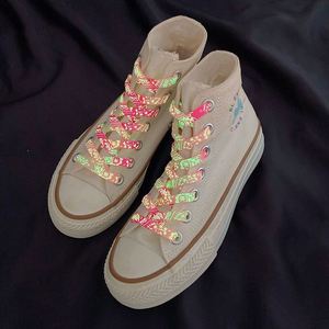 New Luminous Cashew Flower Gradient Polyester Flat Shoelaces for Sneakers Casual Shoes Unisex - Product Image 3