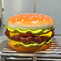 Sculpture de hamburger géante en fibre de verre et résine, personnalisée en usine, pour la décoration de supermarchés et centres commerciaux – Vente chaude