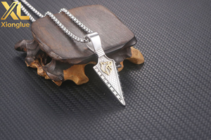 Collar de Joyería para Hombre, Nuevo, Chapado en Oro Negro, Colgante Ojo de Horus, Punta de Lanza Ankh, Flecha de Acero Inoxidable, Collar Masculino - Product Image 6