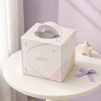 Cajas de Pastelería Altas con Logotipo Personalizado al por Mayor, Cajas para Pasteles con Ventana de Papel Kraft, Cajas Plegables Blancas Personalizadas para Pasteles