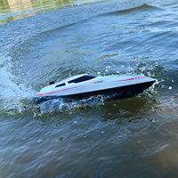 Barco teledirigido Flytec V003 2.4G de alta velocidad 25km/h, escala 1:16, alcance de 150m, refrigeración por agua, auto-nivelante, luz LED, control remoto
