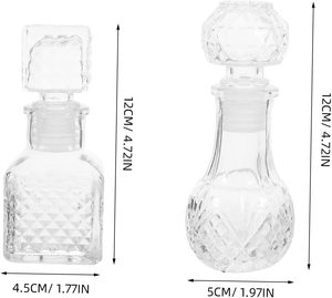 Bouteille de vin, whisky, brandy, tequila, énergie créative de 50 ml en verre cristallin épaissi, mini, transparente, sérigraphiée, avec bouchon en caoutchouc - Product Image 2
