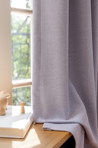 Gran oferta, tela de cortinas opacas de Color púrpura de lino y poliéster para sala de estar, ventanas de dormitorio de Hotel - Product Image 5